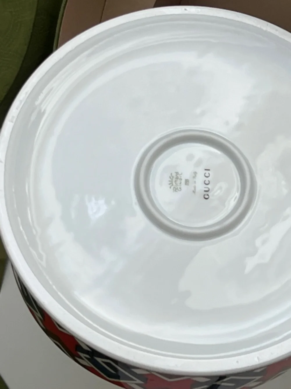 Gucci Pet Bowl G Design Porcelain Plate Large Height 2.4 Diameter 7 New $650
